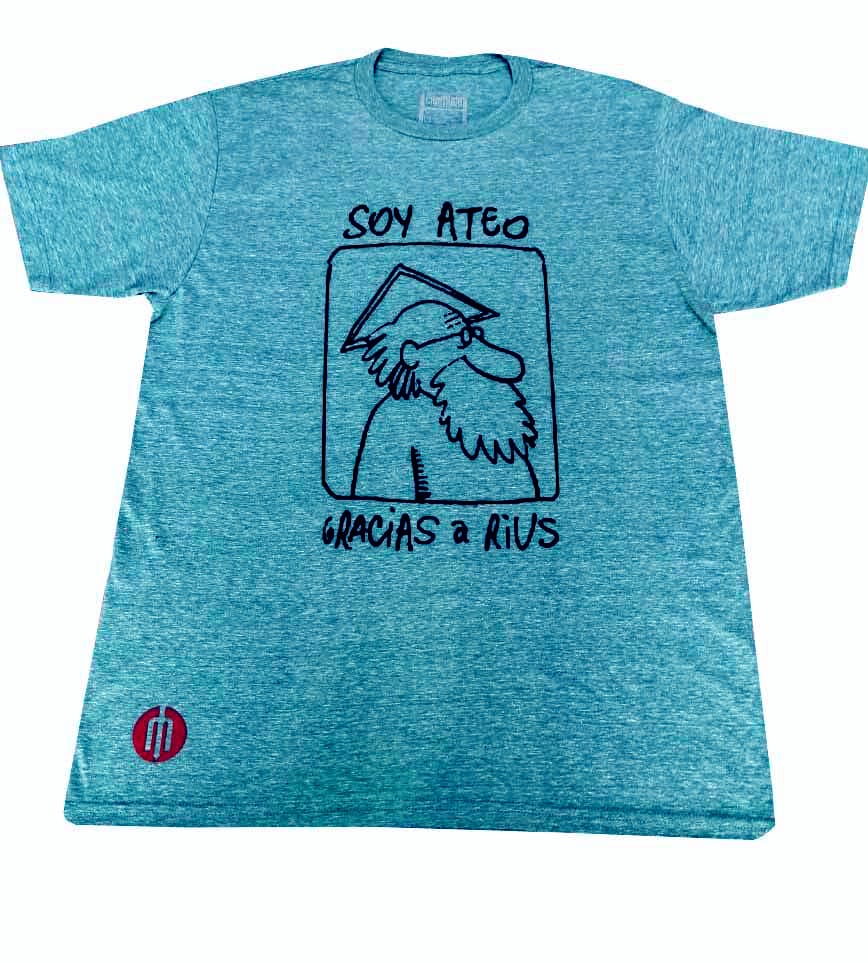 Playera para caballero color petróleo “Soy ateo”