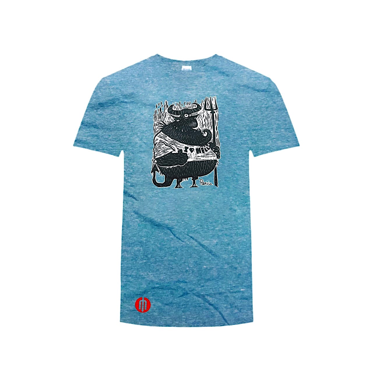 Playera para caballero color petróleo i love hell