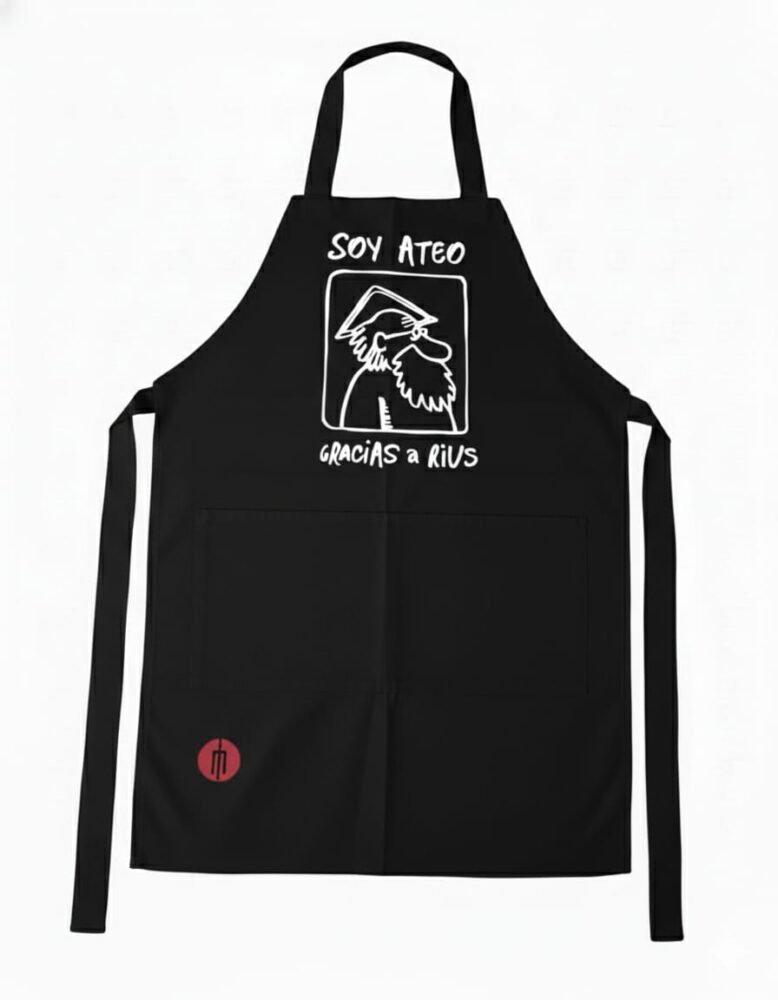 Mandil color negro “Soy ateo gracias a Rius”