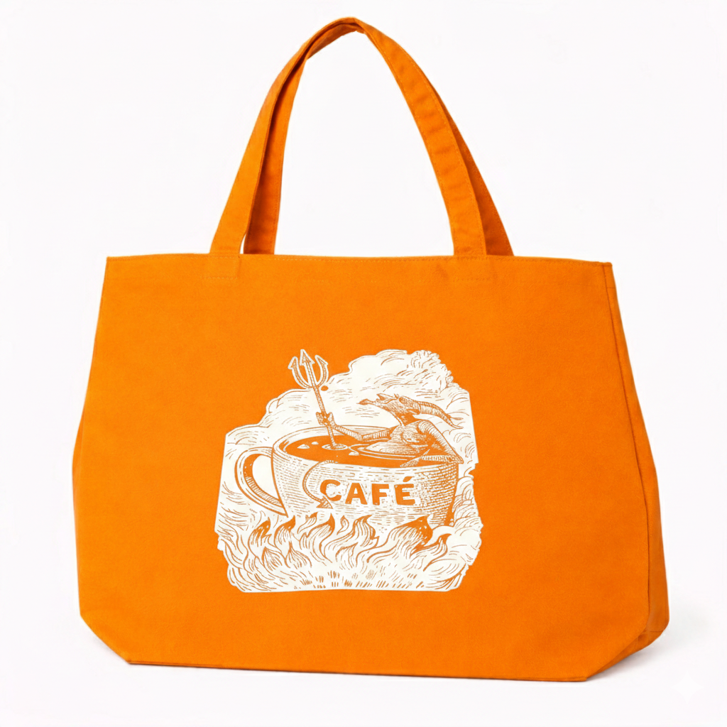 BOLSA GABARDINA COLOR AMARILLO MANGO “CHAMUCO EN CAFÈ”