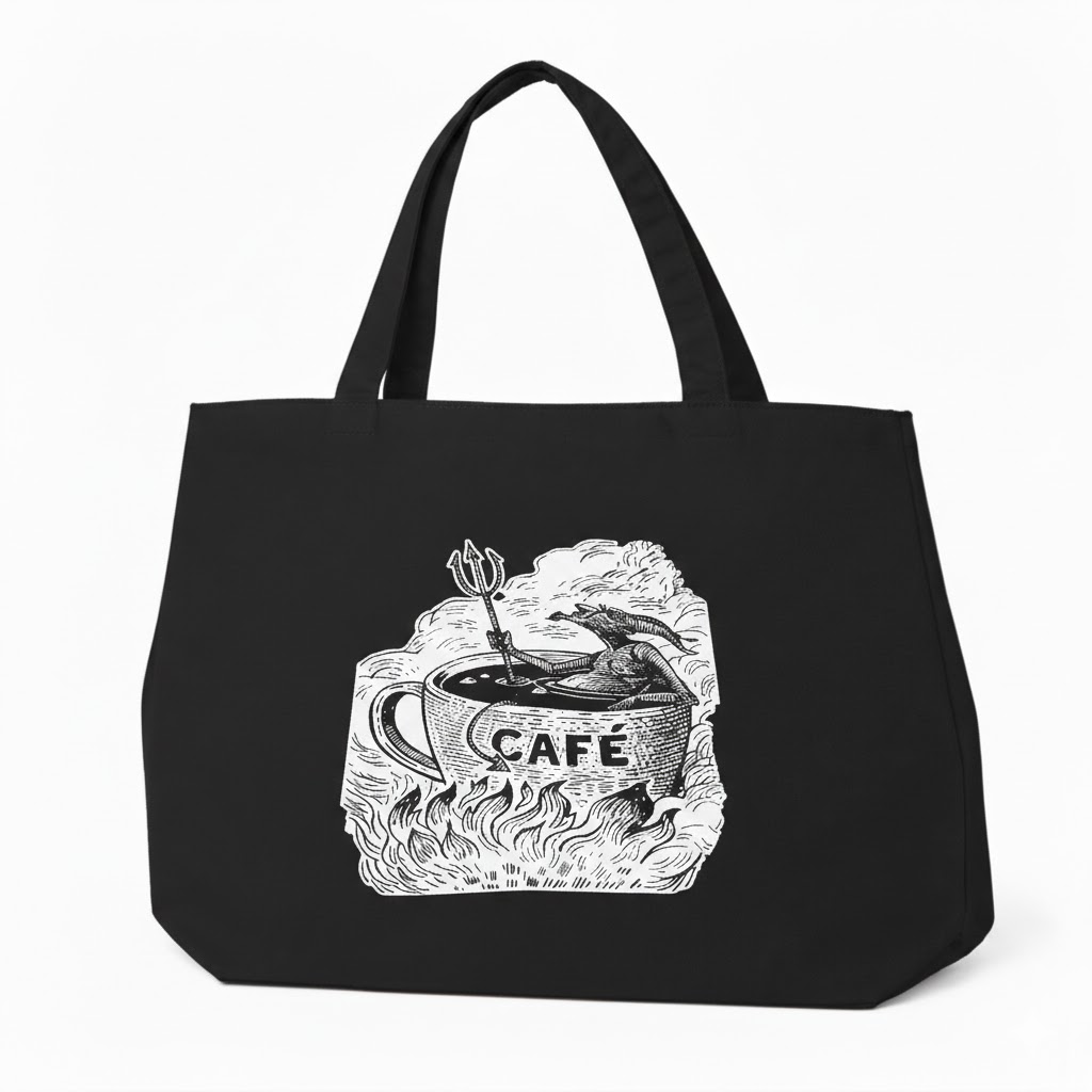 BOLSA GABARDINA COLOR NEGRO “CHAMUCO EN CAFÈ”