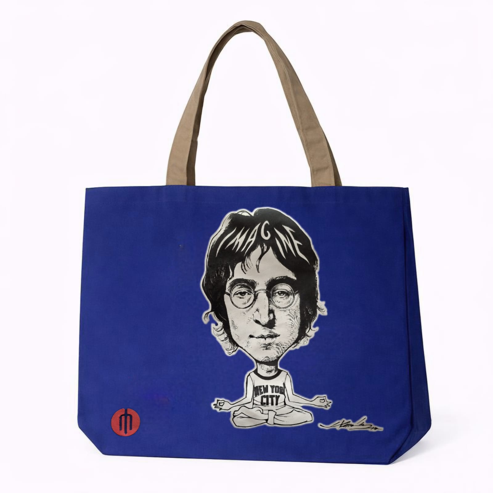 BOLSA GABARDINA COLOR AZUL REY ASA BEIGE“ LENNON ”