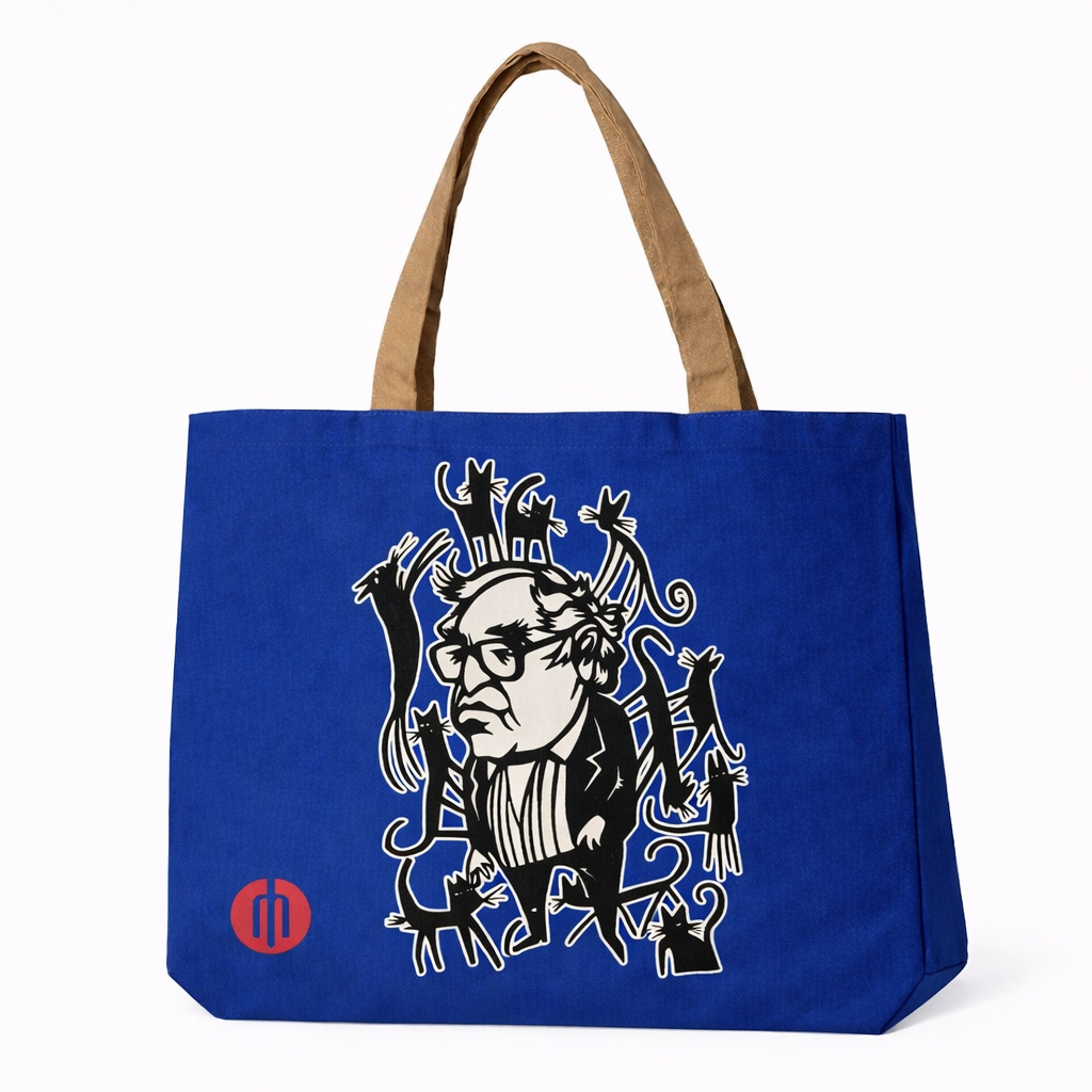 BOLSA GABARDINA AZUL REY ASA BEIGE MONSI